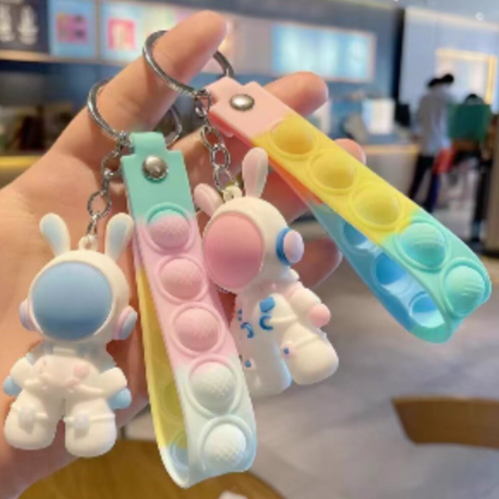 3 for $10 New in packaging! Space Bunny Keychain